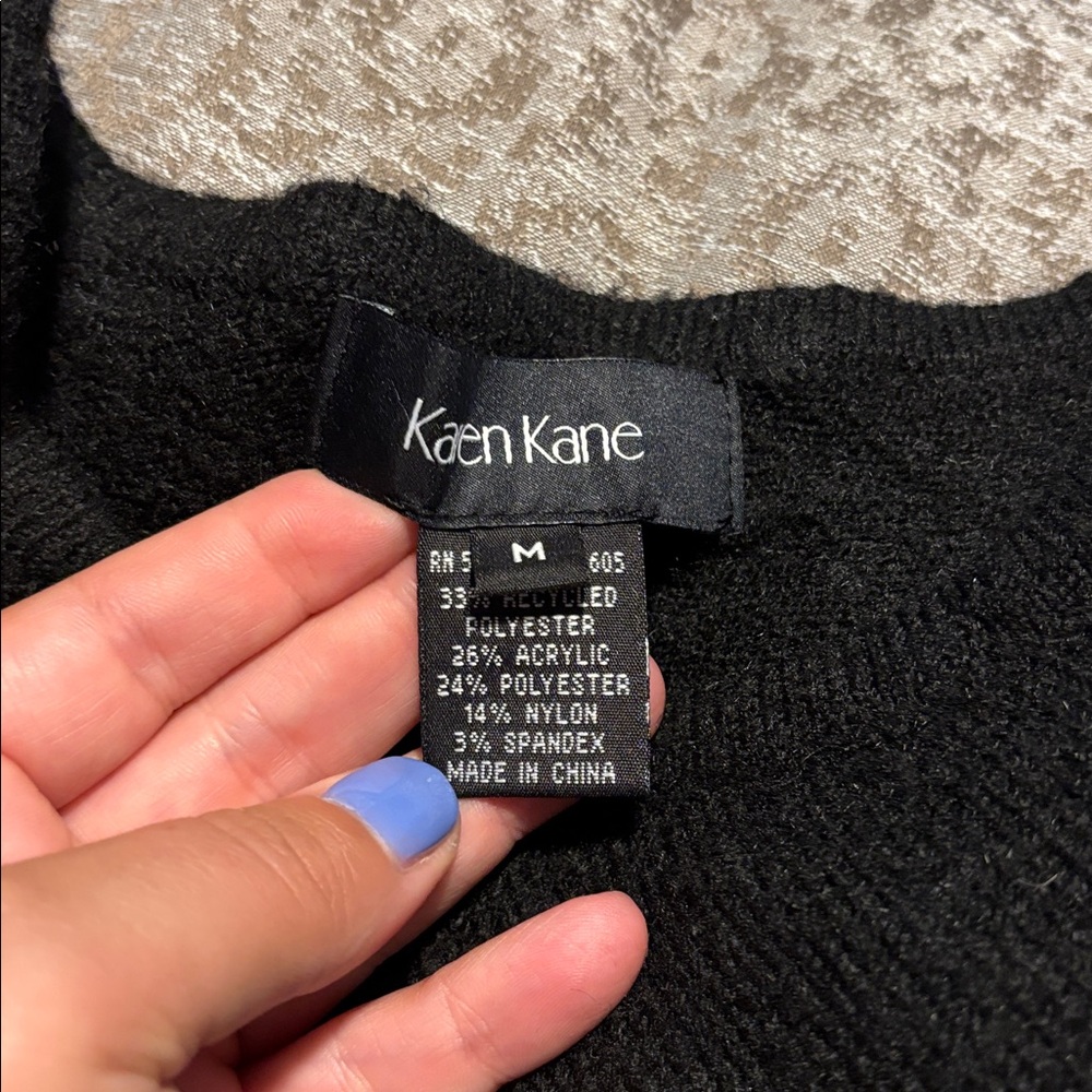 Karen Kane Black Asymmetrical Sweater - Picture 4 of 4